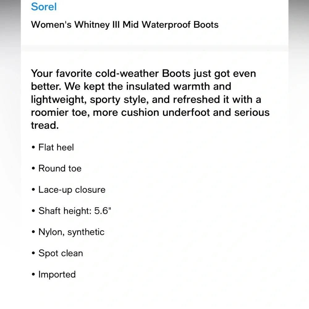 Sorel Women's Whitney III Mid Waterproof Boots